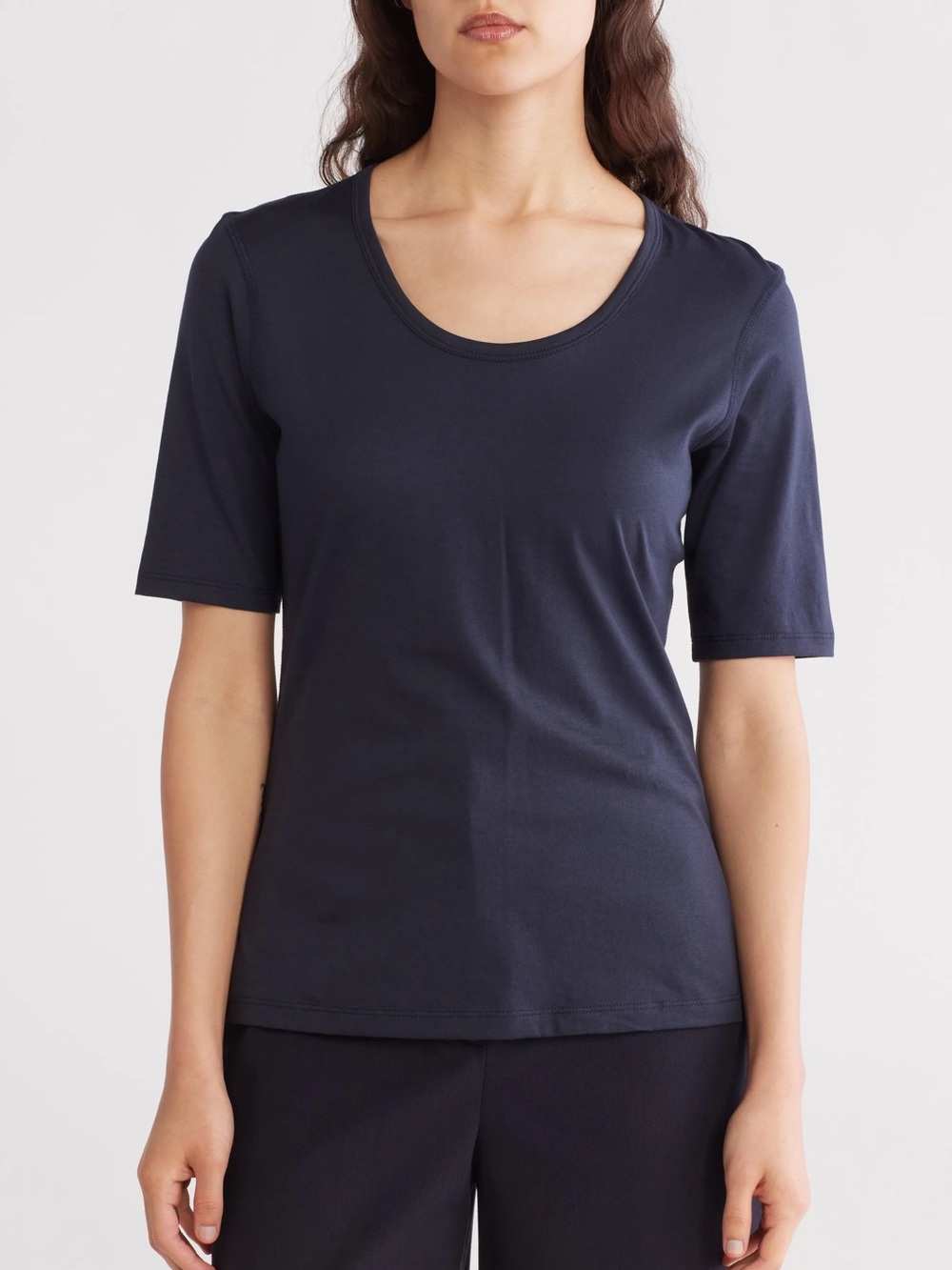 Theory Junia Pima Cotton T-Shirt in Black